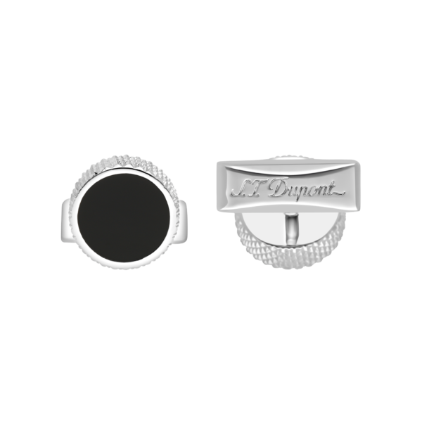 S.T. Dupont Cufflinks Round Mother of Pearl and Palladium
