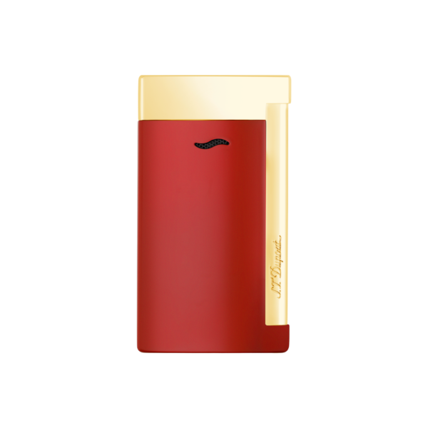 S.T. Dupont Slim 7 Lotus Red and Golden Finish Lighter