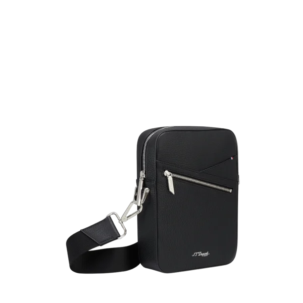 S.T. Dupont Neo Capsule Leather Shoulder Bag Black
