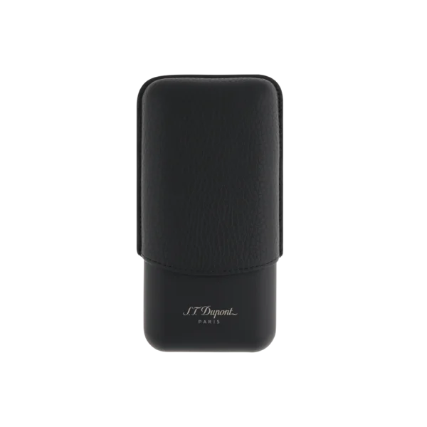 S.T. Dupont Black Grained Leather 3 Cigar Case