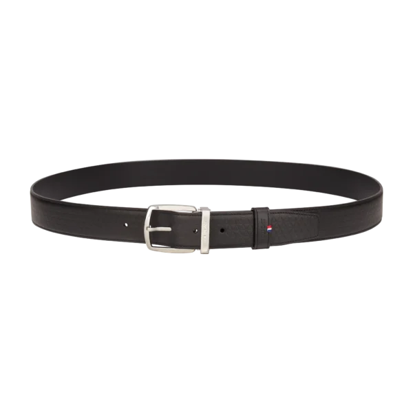 S.T. Dupont Line D Leather and Palladium Finish Fire Head Pattern Belt 35mm