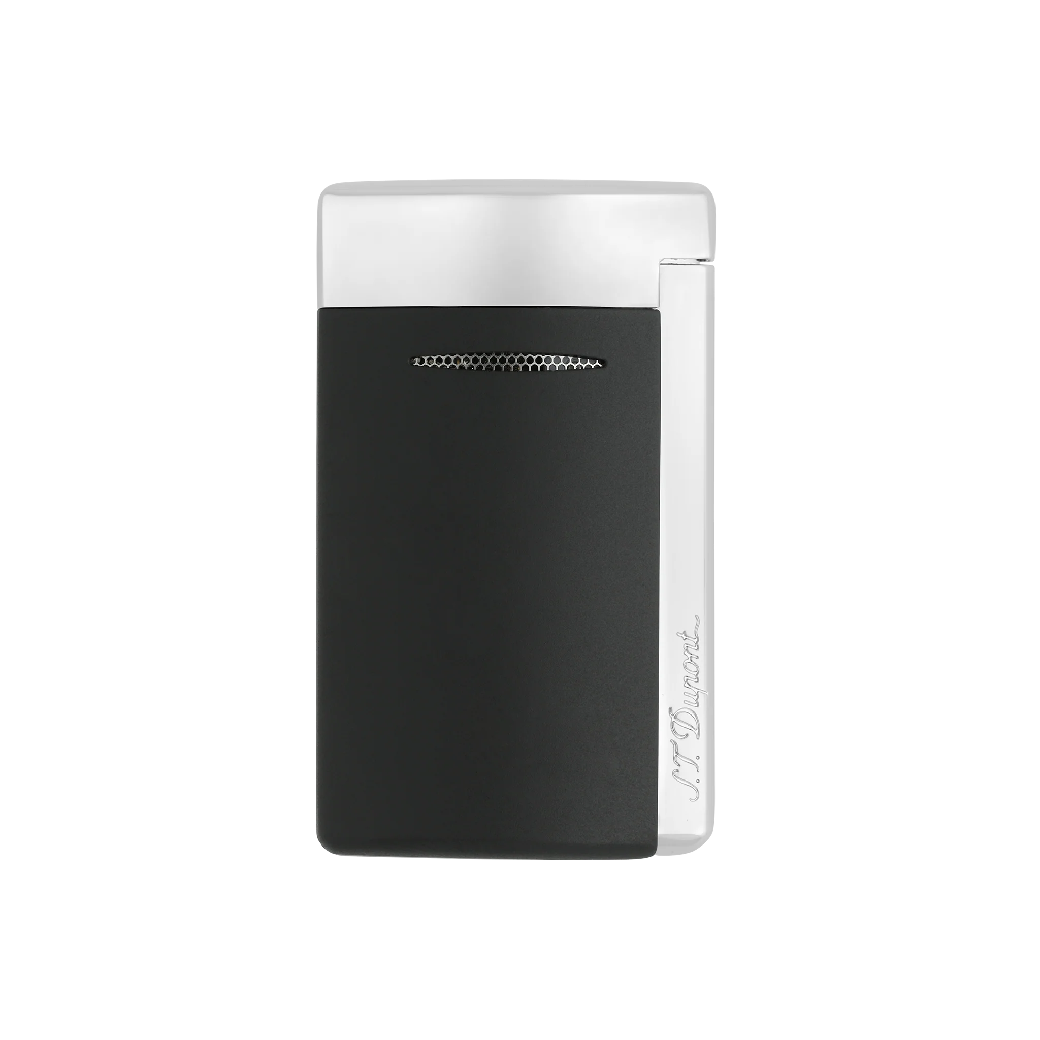 S.T. Dupont MiniJet Matte Black and Chrome Lighter - Image 1