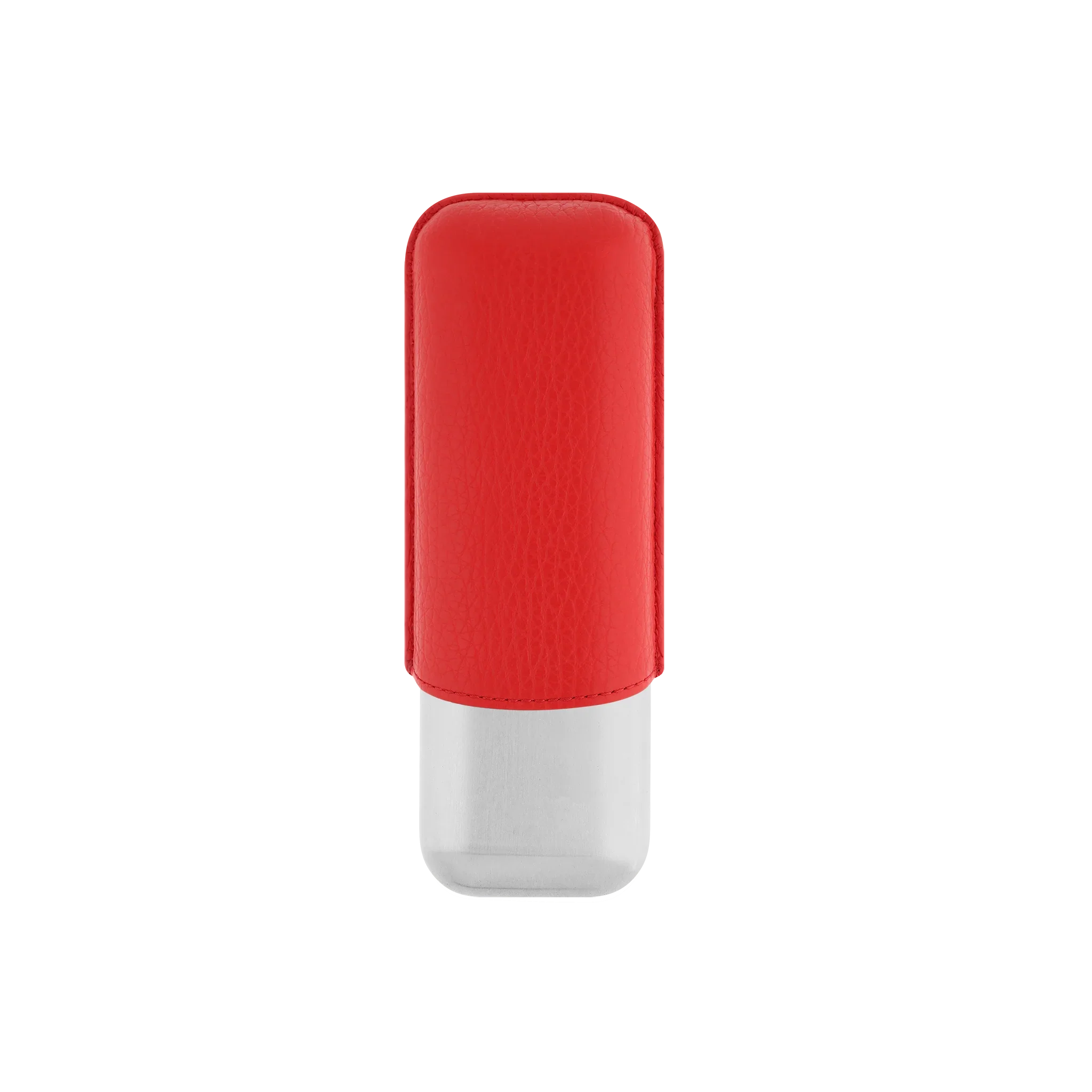 S.T. Dupont Red Grained and Chrome 2 Cigar Case - Image 1