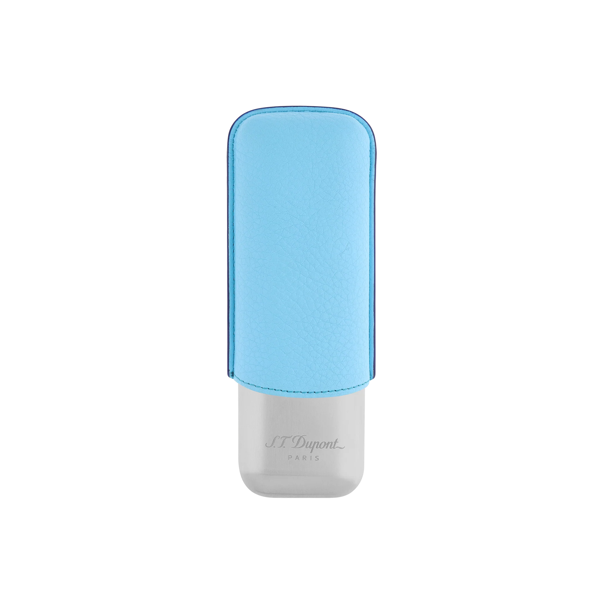 S.T. Dupont Turquoise Grained and Chrome 2 Cigar Case - Image 1