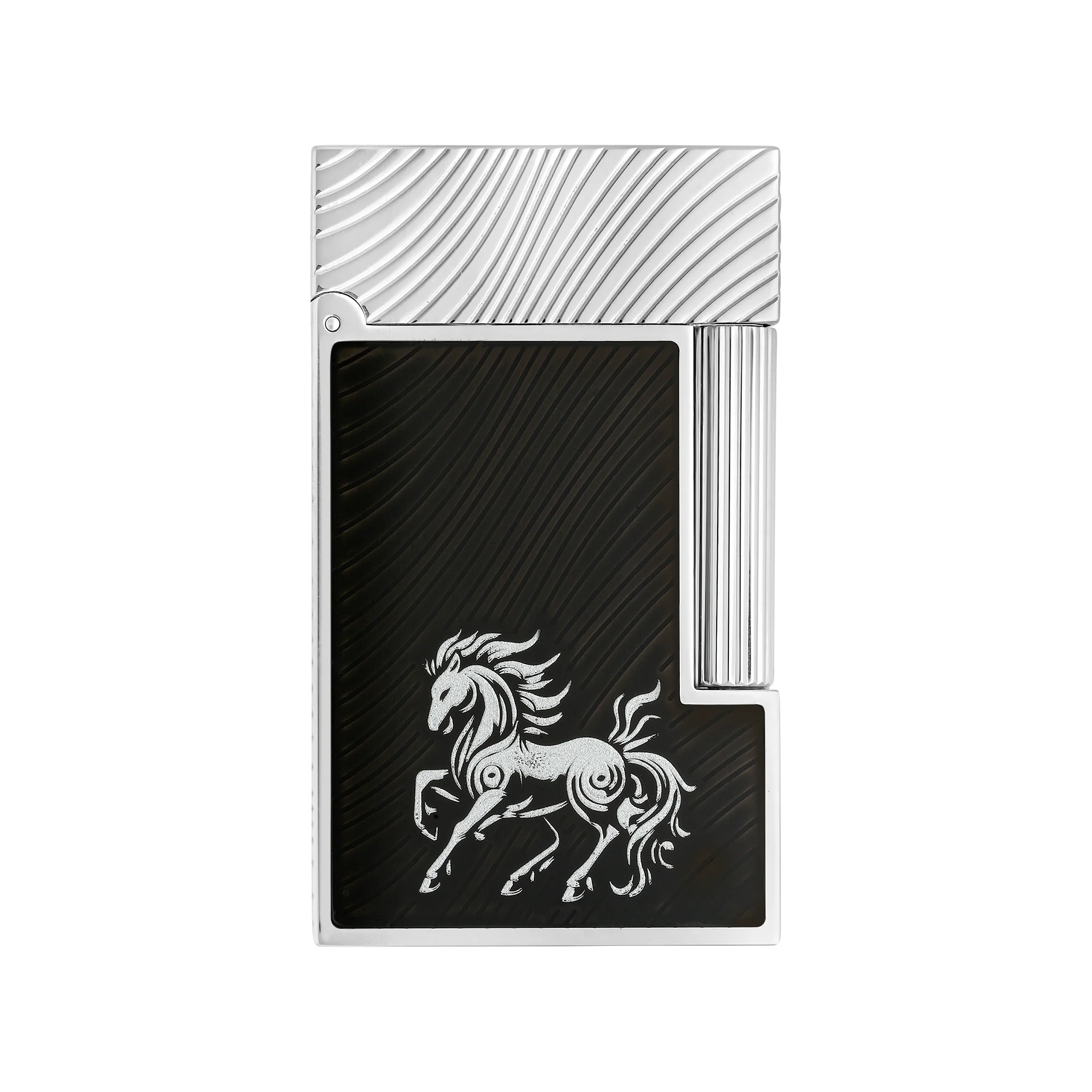S.T. Dupont Fire Horse Ligne 2 Black Horsemane Lighter - Image 1