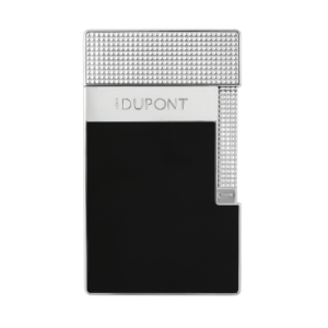 S.T. Dupont Table Lighter Chrome Noir Silver Front View