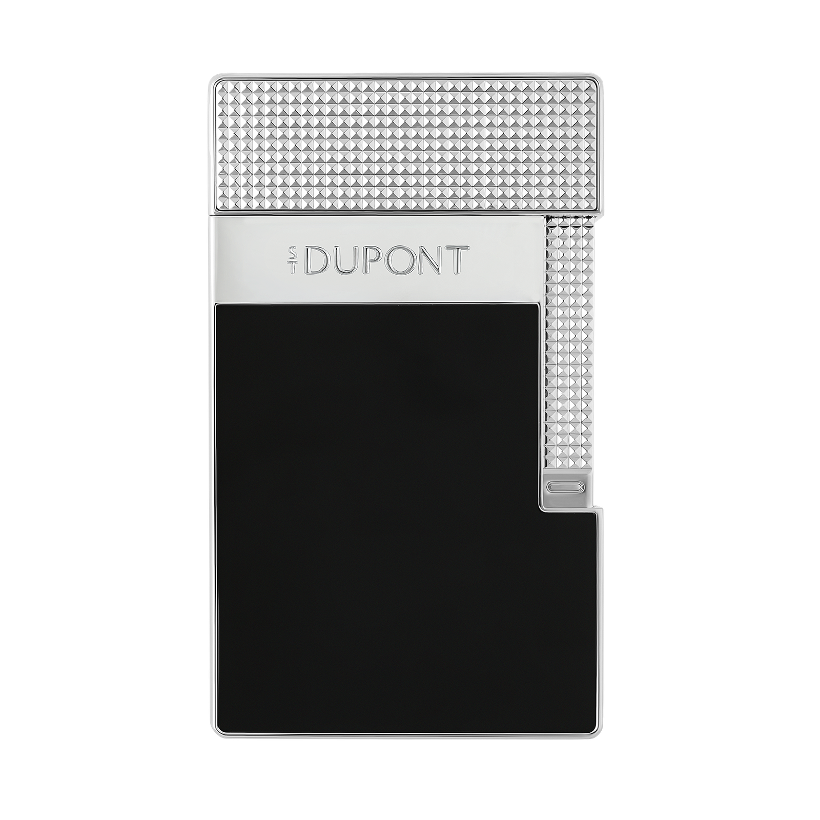 S.T. Dupont Table Lighter Chrome Noir – Front View
