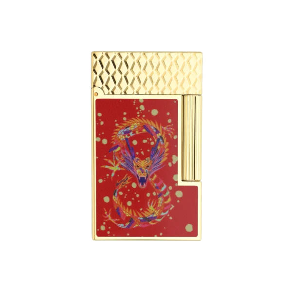 S.T. Dupont Ligne 2 Golden Dragon Burgundy Lighter