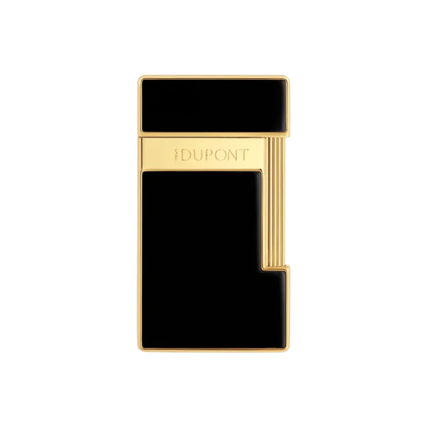 S.T. Dupont Slimmy Black Lacquer and Gold Lighter