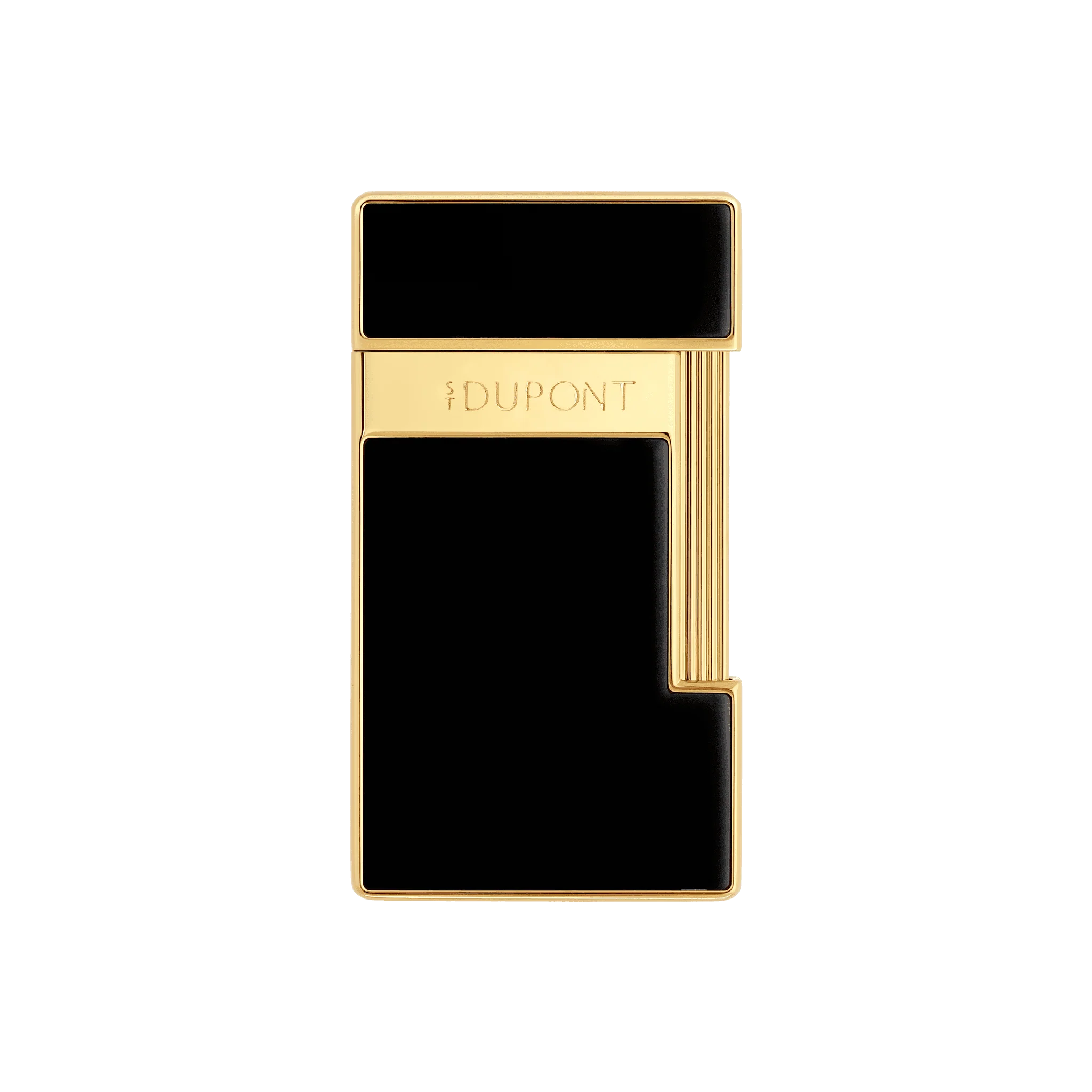 S.T. Dupont Slimmy Black Lacquer and Gold Lighter - Image 1