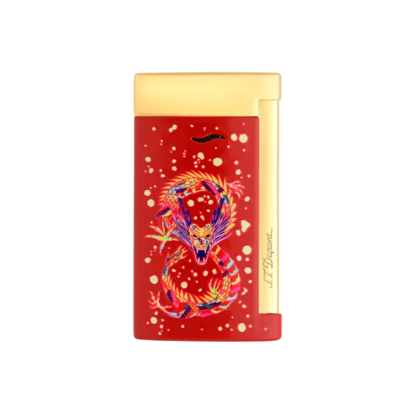 S.T. Dupont Slim 7 Golden Dragon Burgundy Lighter