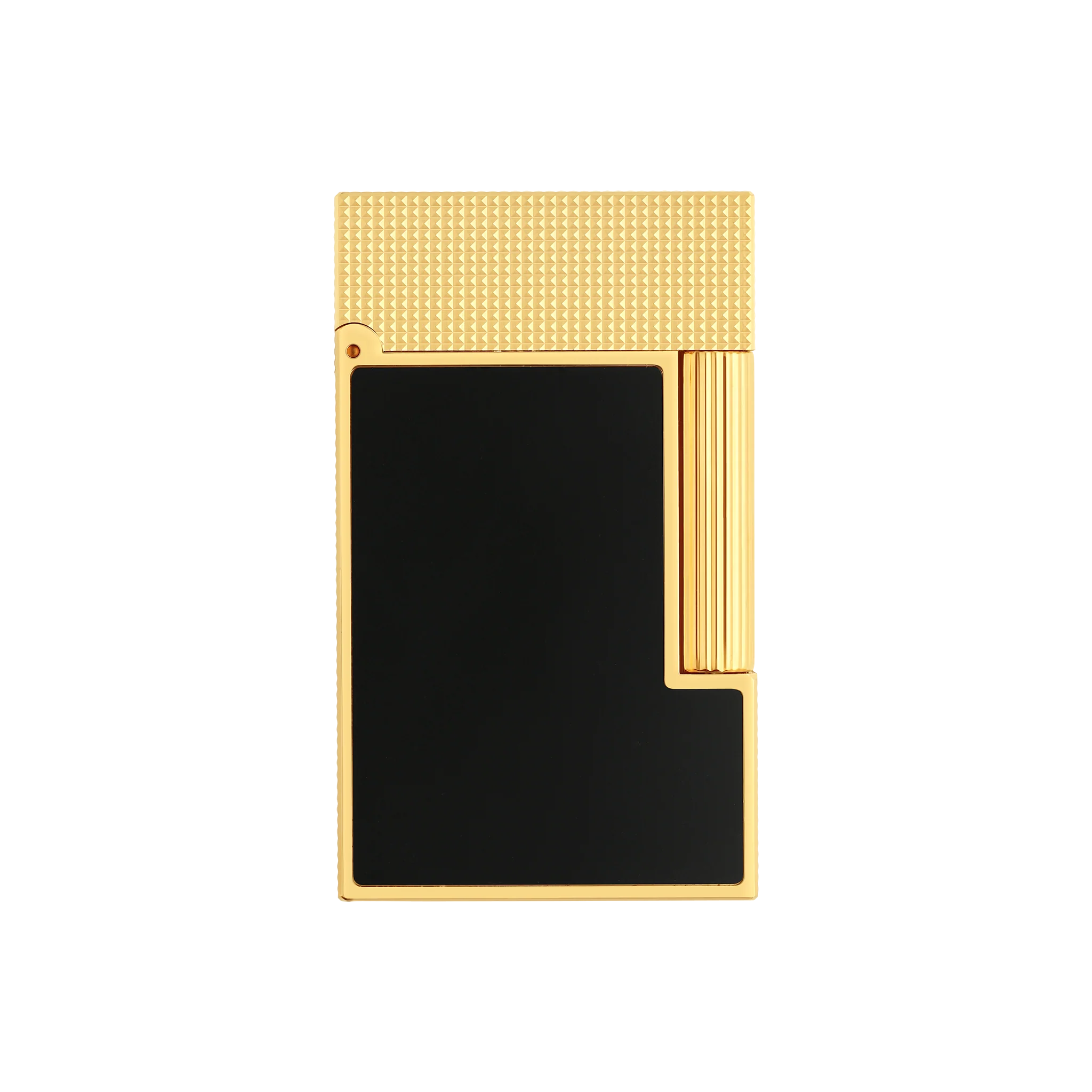 S.T. Dupont Ligne 2 Micro Diamond Matte Black and Gold Lighter - Image 1