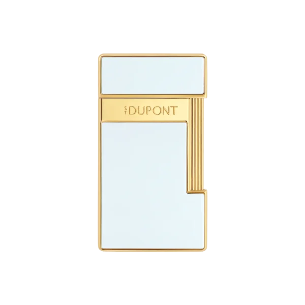 S.T. Dupont Slimmy White Lacquer and Gold Lighter