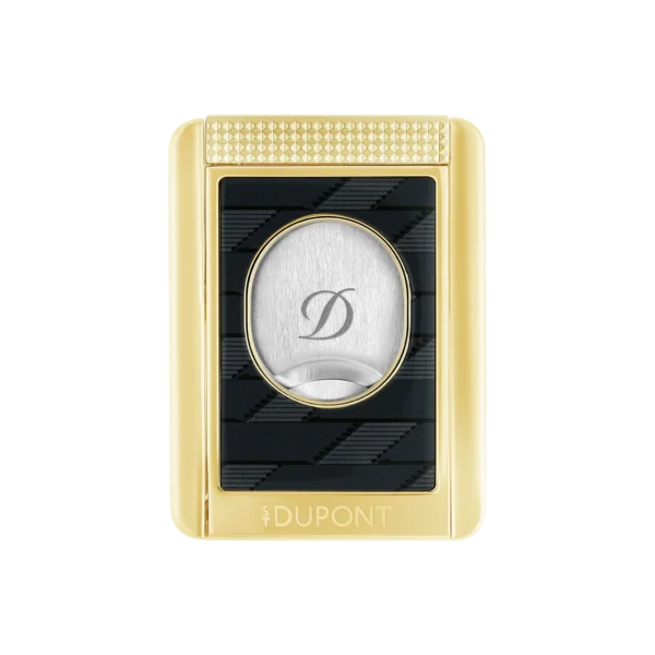 S.T. Dupont Monogram 1872 Cigar Cutter and Stand Black and Gold