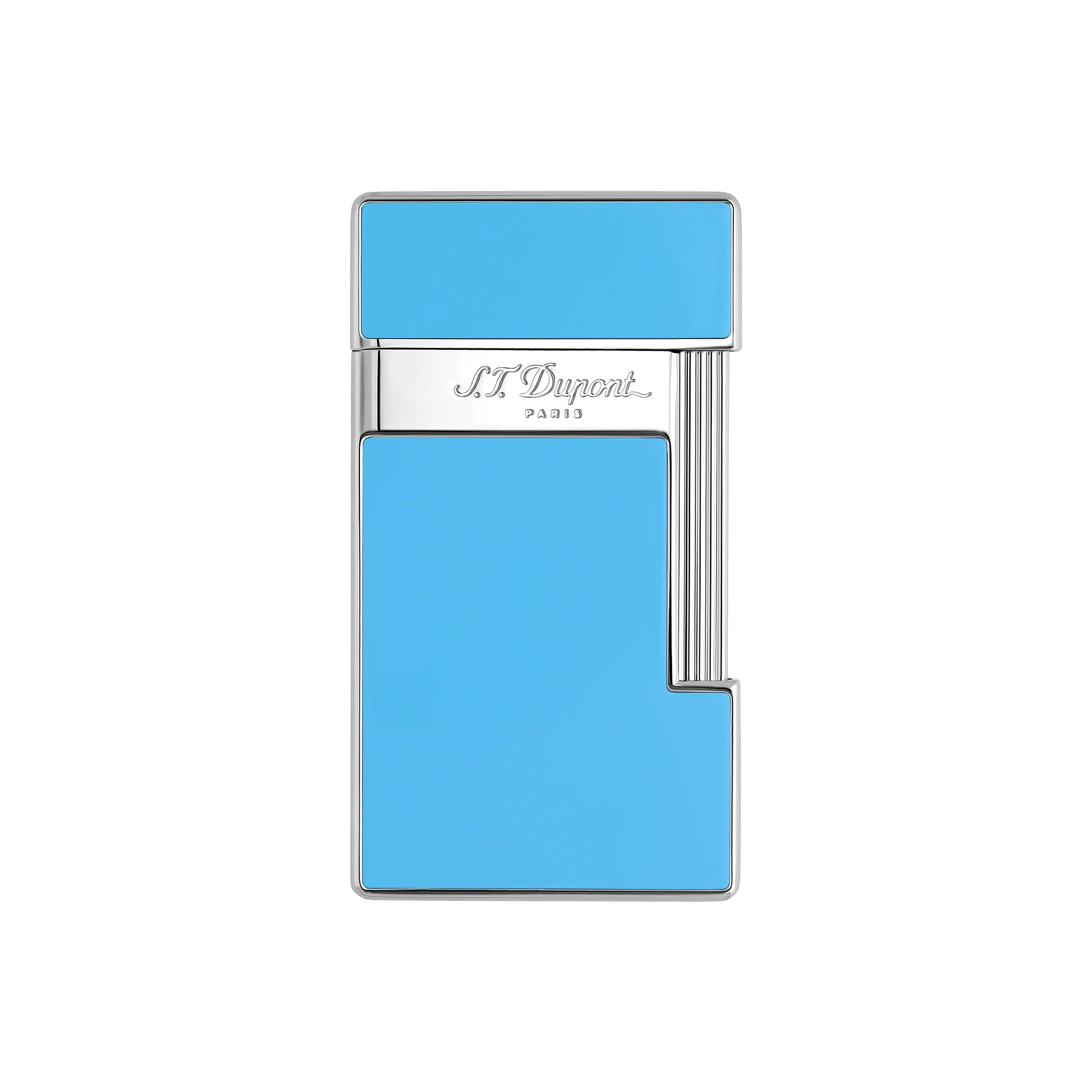 S.T. Dupont Slimmy Sky Blue Lacquer and Chrome Lighter - Image 1