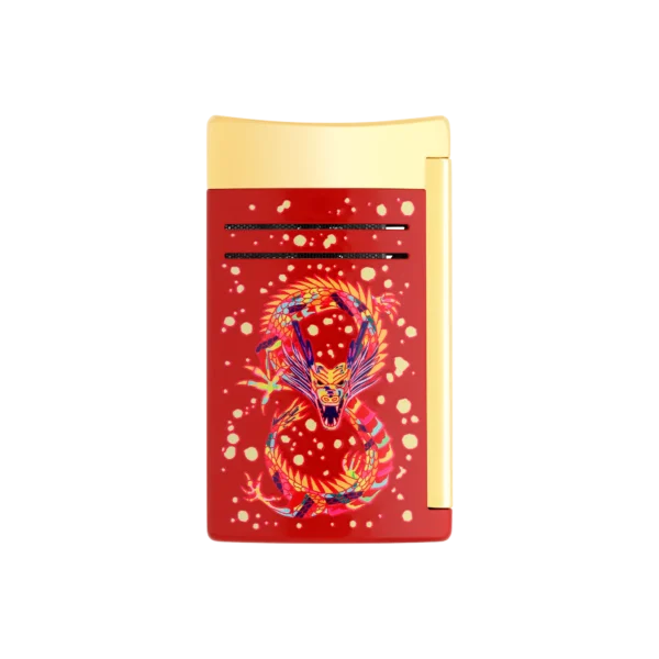 S.T. Dupont Maxijet Golden Dragon Burgundy Lighter