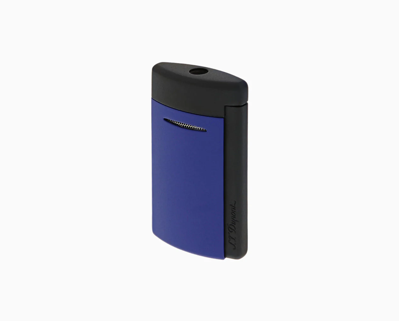 S.T. Dupont Minijet Matte Black and Ocean Blue Lighter - Image 1