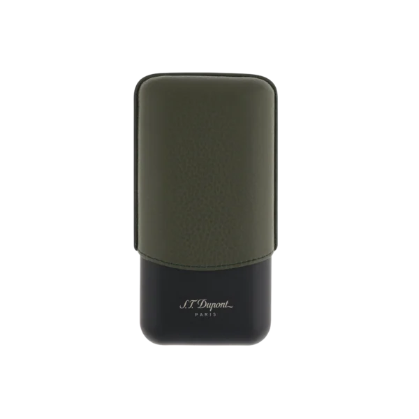 S.T. Dupont Khaki Grained Leather 3 Cigar Case