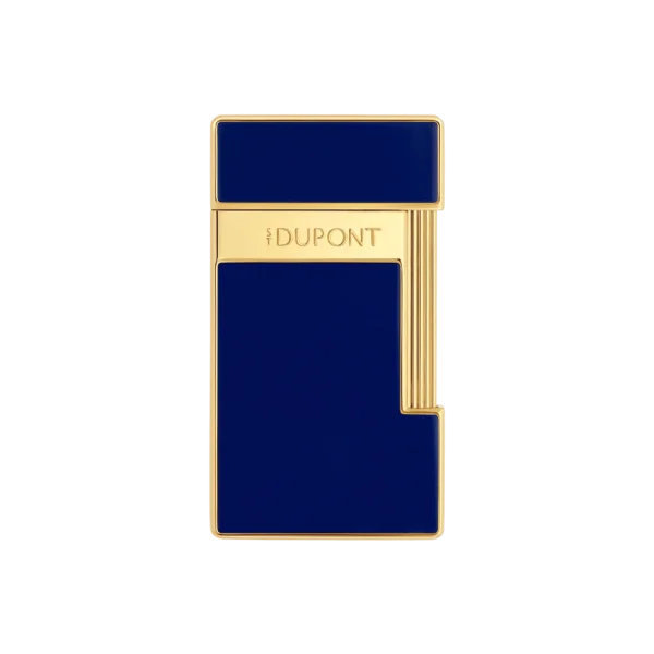 S.T. Dupont Slimmy Blue Lacquer and Gold Lighter