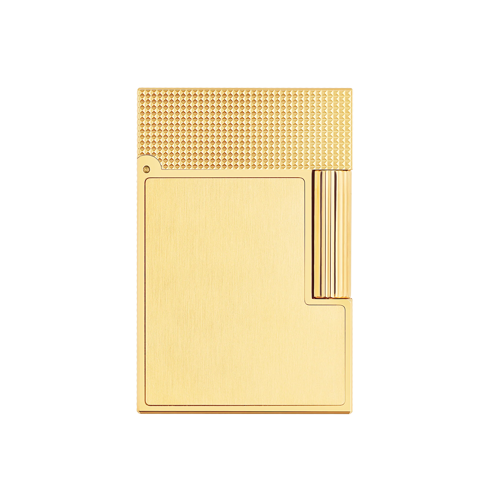 S.T. Dupont Ligne 2 Small Brushed Yellow Gold Lighter - Image 1