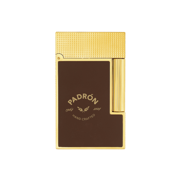 S.T. Dupont Ligne 2 Padron lighter — front view with Padron logo