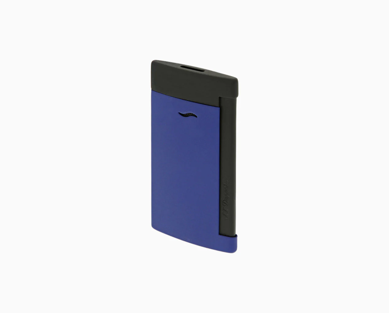 S.T. Dupont Slim 7 Matte Black and Ocean Blue Lighter - Image 1